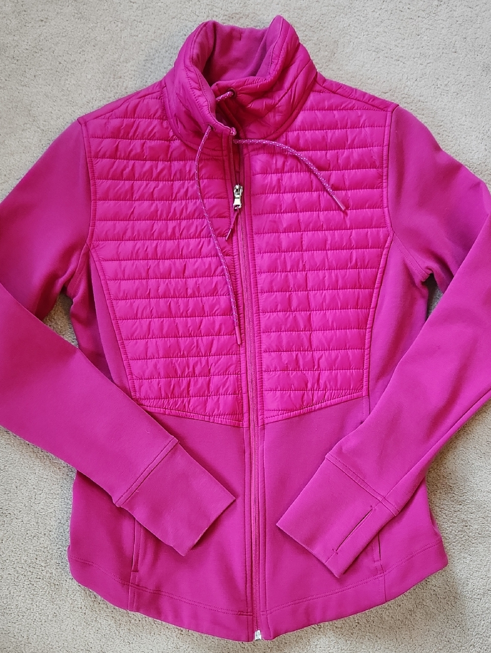 Old Navy Pink Fitted Zipper Athleisure Pink Jacket - Medium